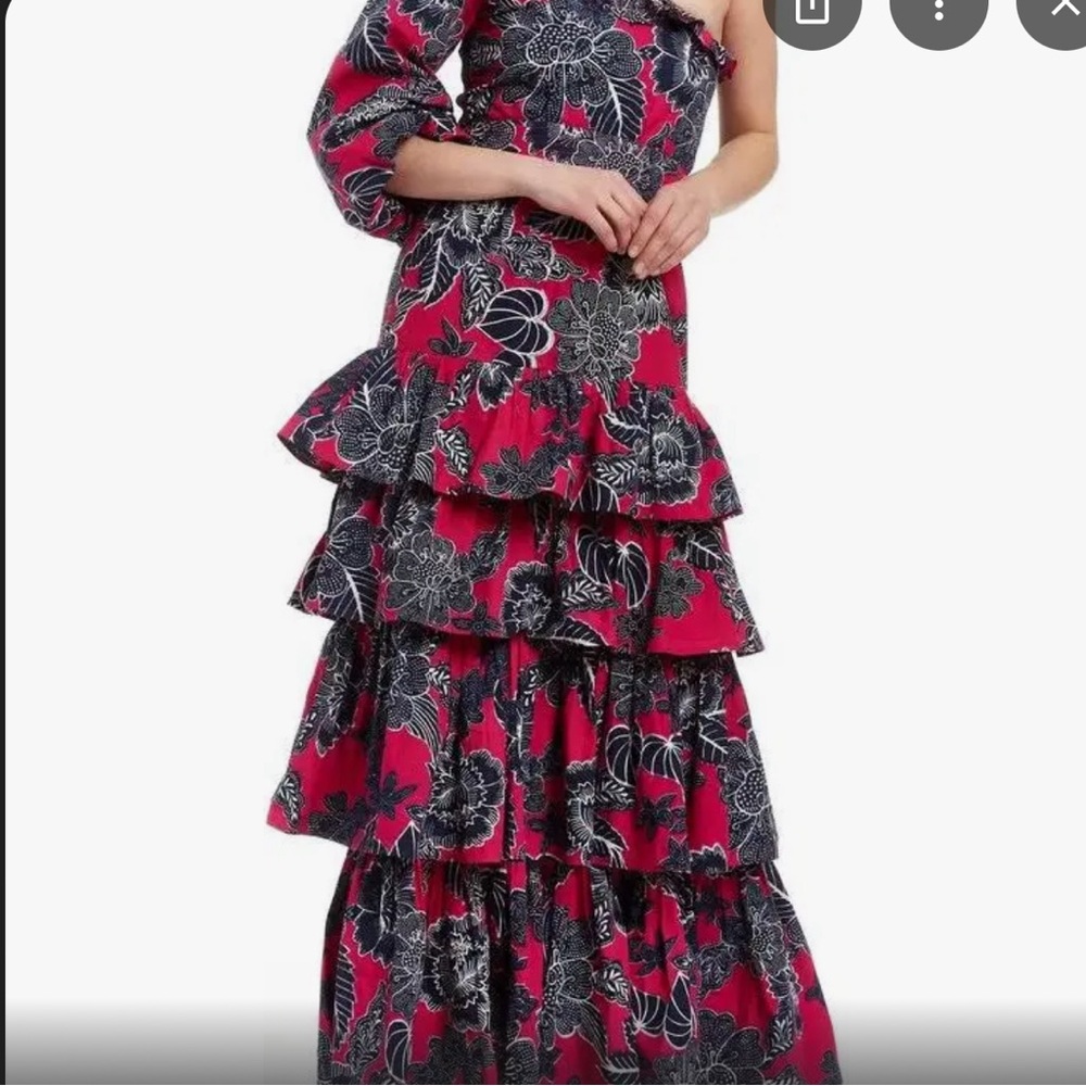 Love the Label Floral One-Shoulder Ruffle Dress